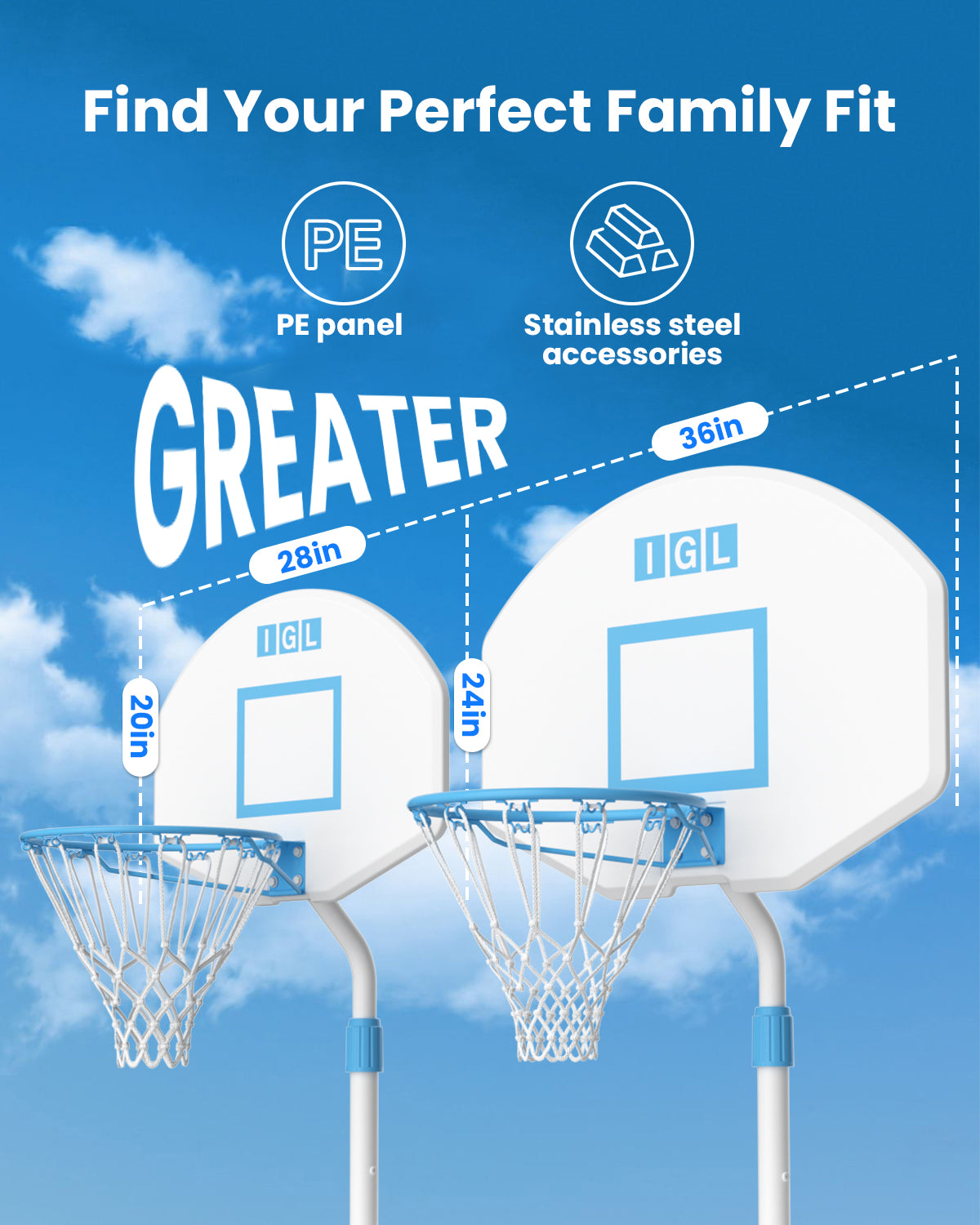 IGL DunkSplash Pro Poolside Basketball Hoop