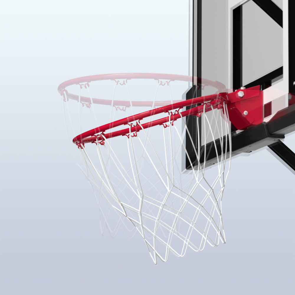 Basketball hoop closeup view