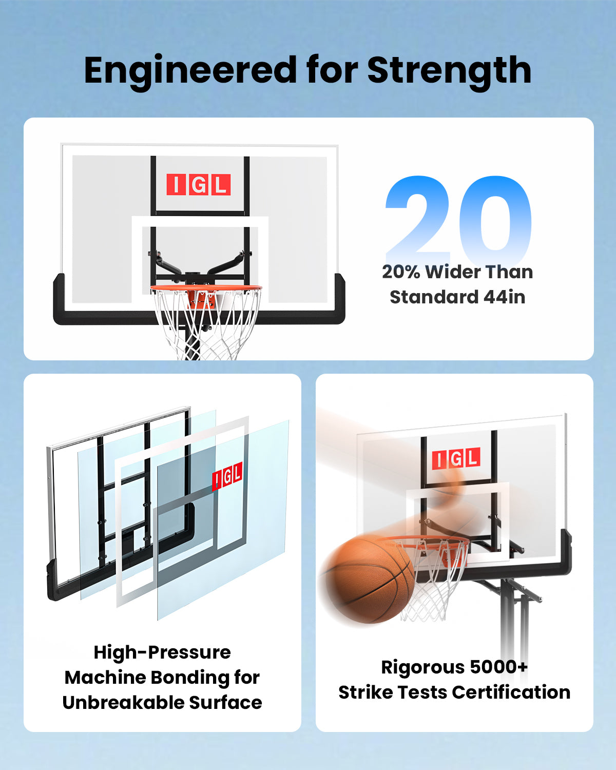 IGL Titan Pro In-Ground Basketball Hoop with Rod Tube 52"