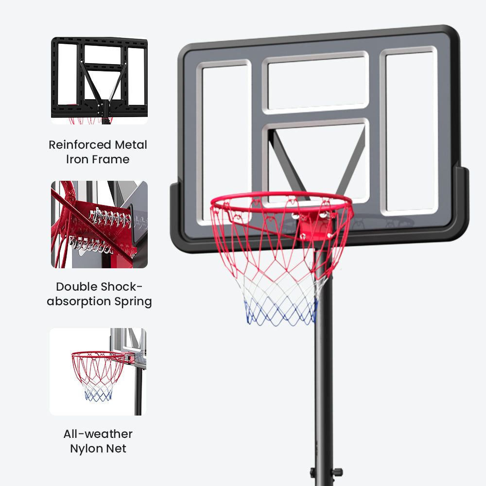 Basketball hoop rim closeup