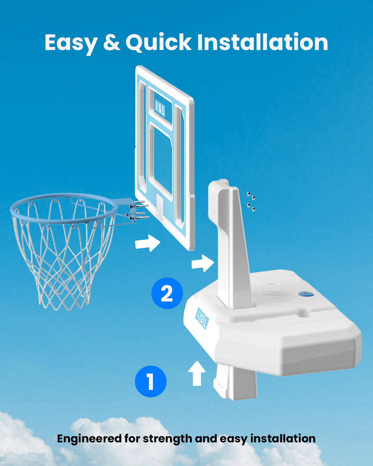 IGL DunkSplash Elite Poolside Basketball Hoop