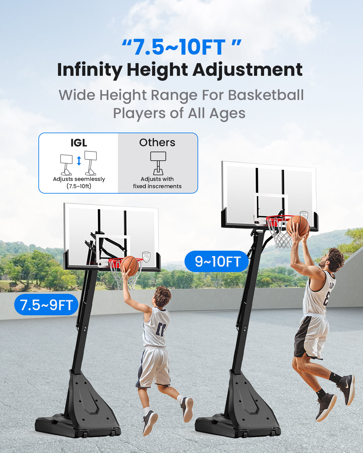 IGL Titan Flex Portable Basketball Hoop with Backboard