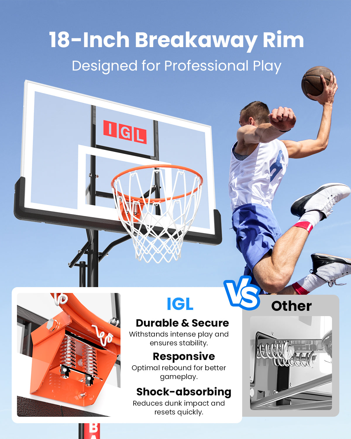IGL Titan Pro In-Ground Basketball Hoop with Rod Tube 52"