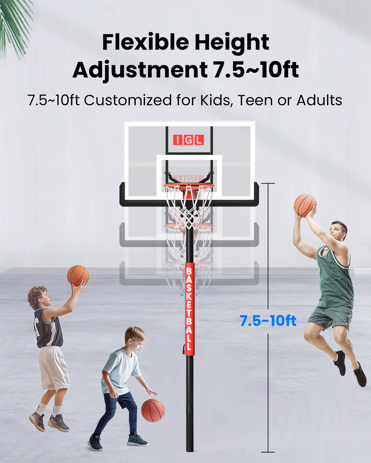 IGL Titan Pro In-Ground Basketball Hoop with Rod Tube 52"