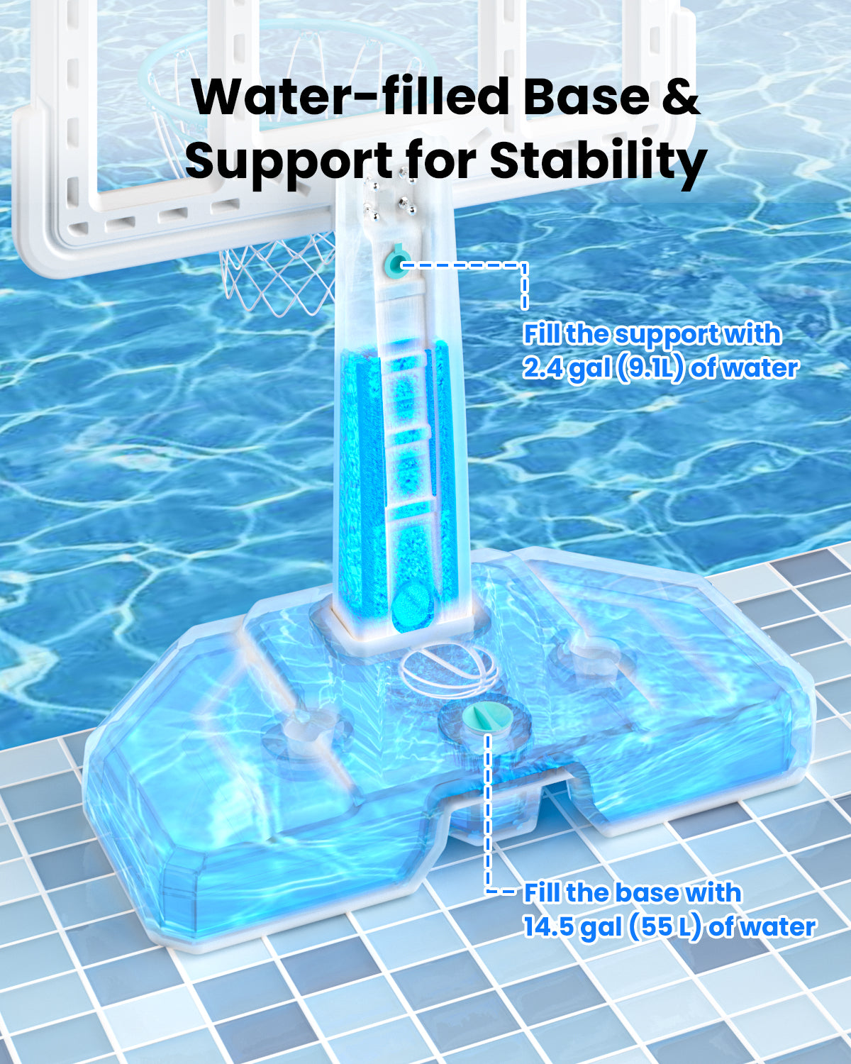 IGL DunkSplash Elite Poolside Basketball Hoop