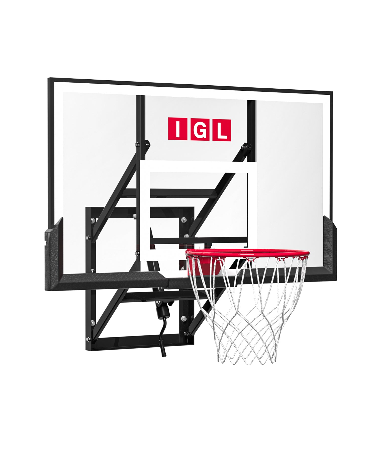 IGL Wallrrior Wall Mount Basketball Hoop Adjustable with Breakaway Rim 54"