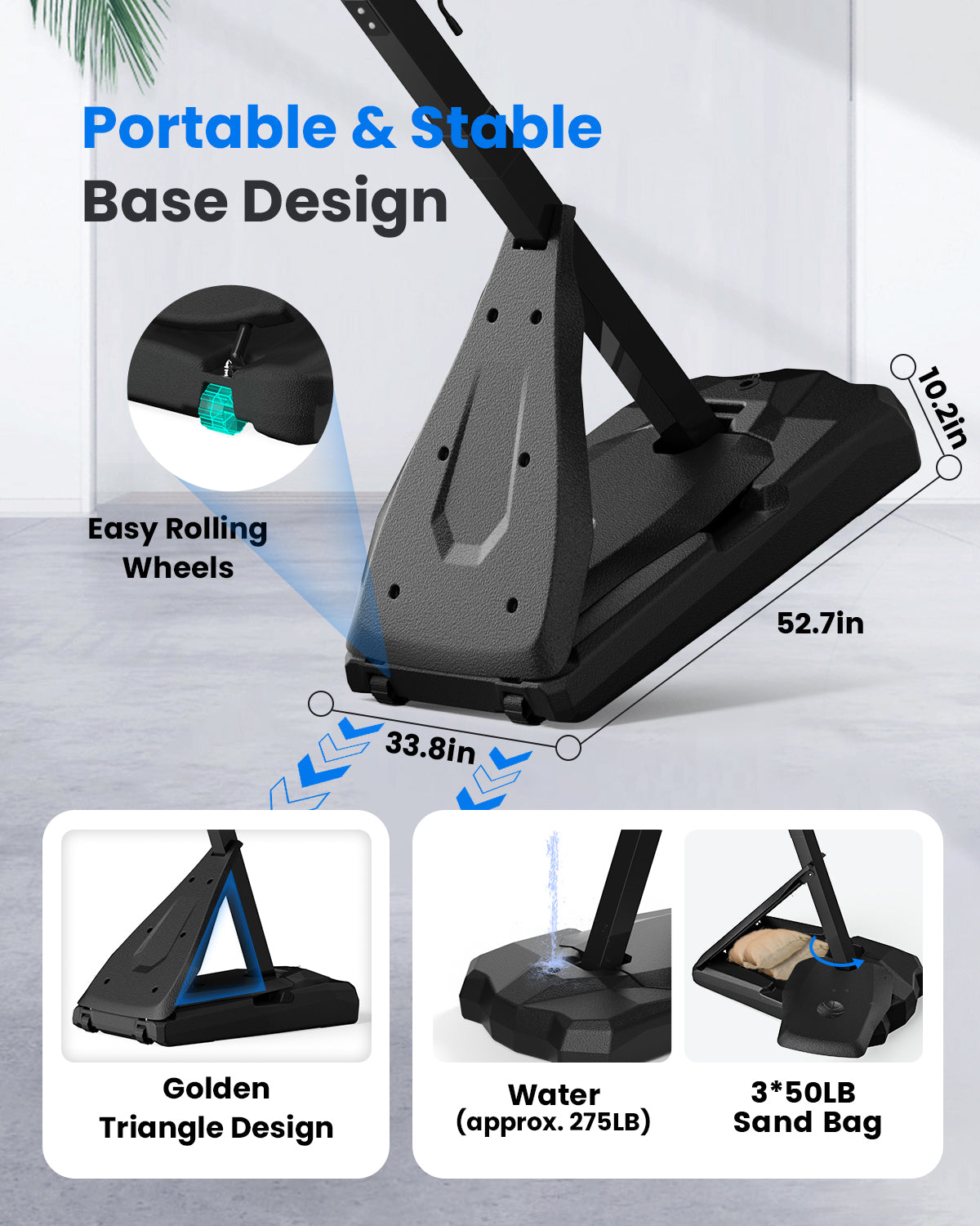 IGL Titan Flex Portable Basketball Hoop with Backboard
