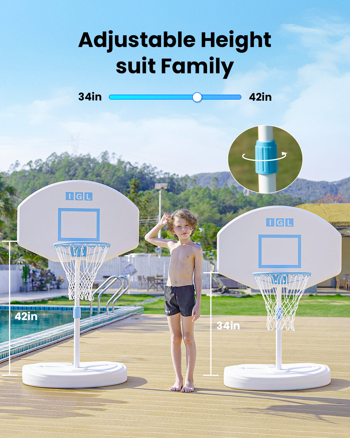 IGL DunkSplash Pro Poolside Basketball Hoop