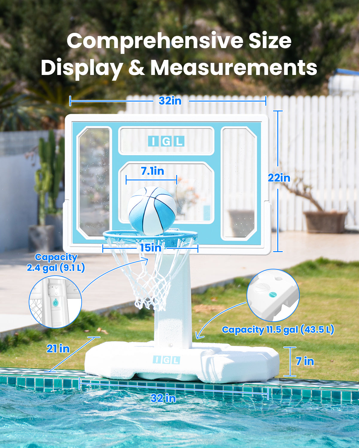 IGL DunkSplash Elite Poolside Basketball Hoop