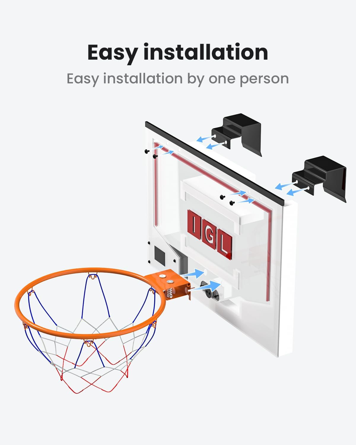 IGL Wallrrior Mini Wall Mount Basketball Hoop with Scoreboard