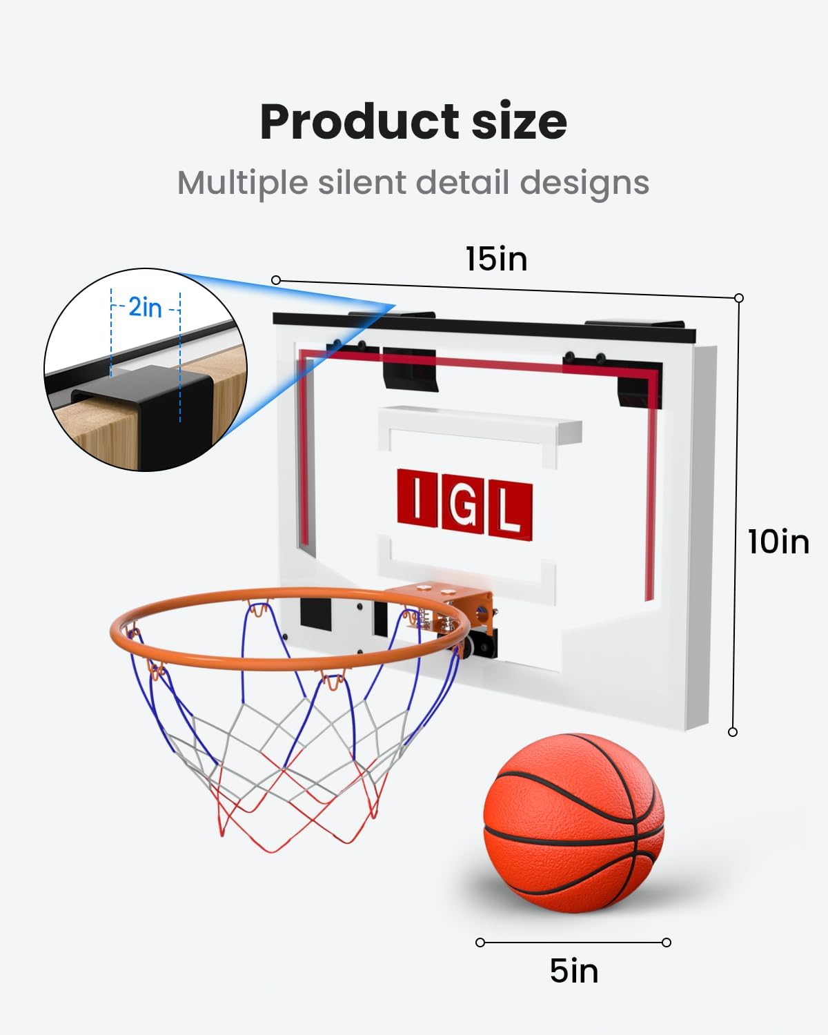 IGL Wallrrior Mini Wall Mount Basketball Hoop with Scoreboard