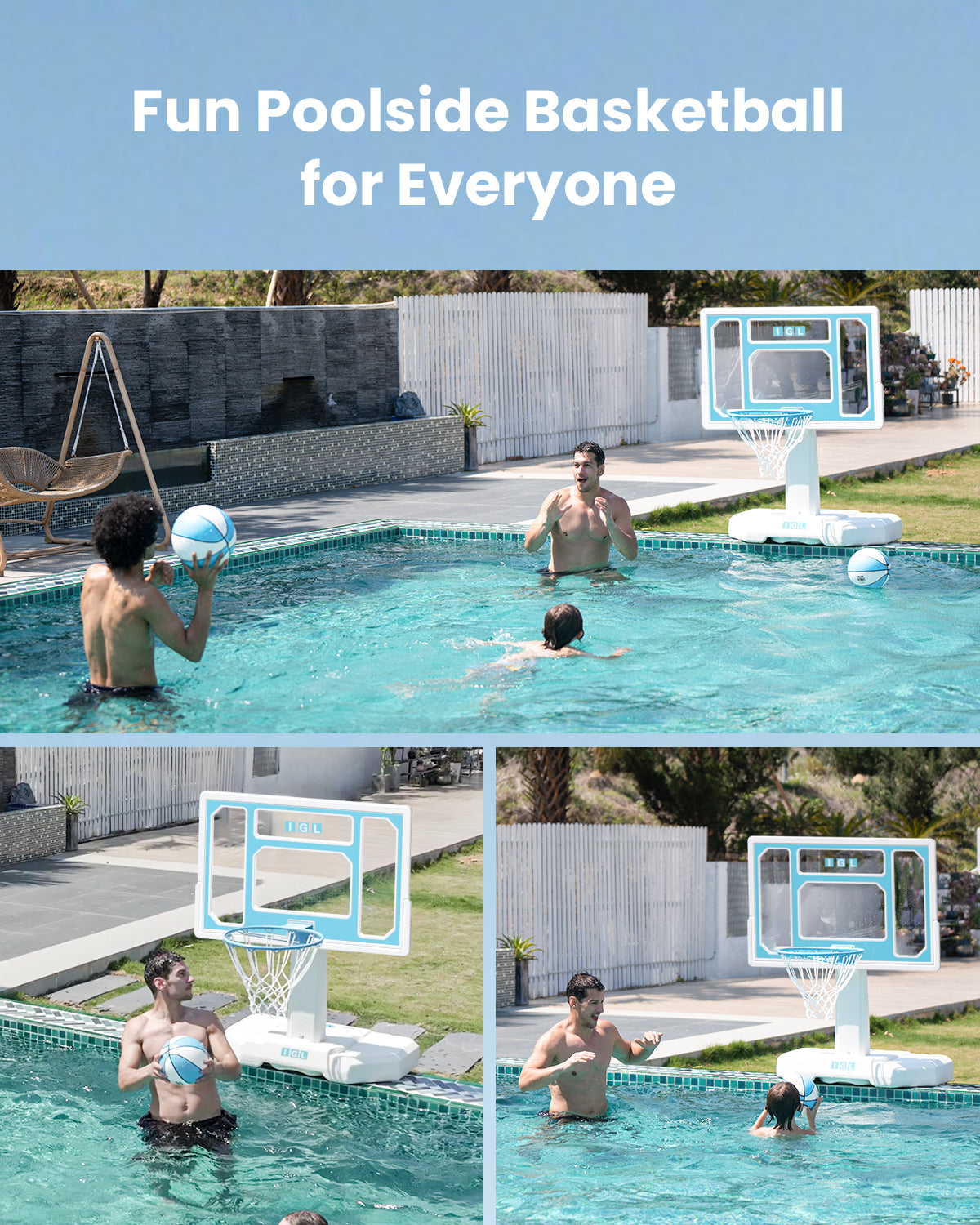 IGL DunkSplash Elite Poolside Basketball Hoop