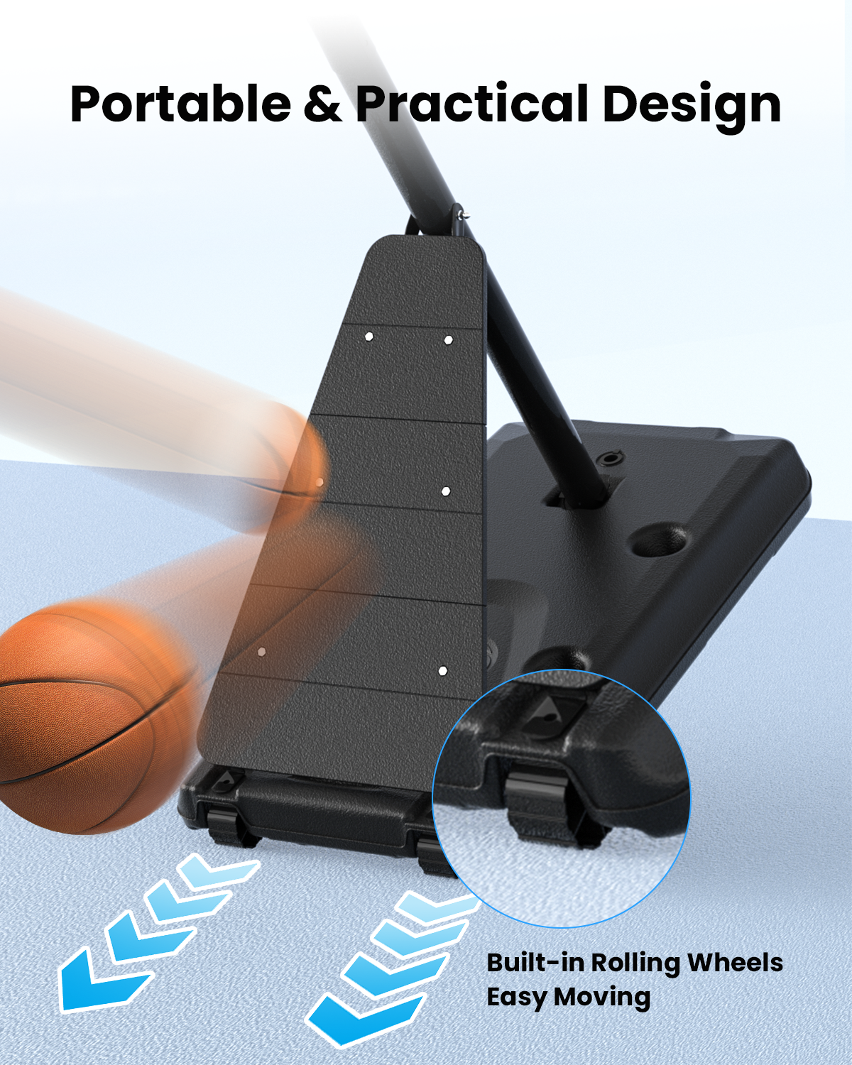 IGL FLEX Pro Portable Basketball Hoop with Rebounder 52"