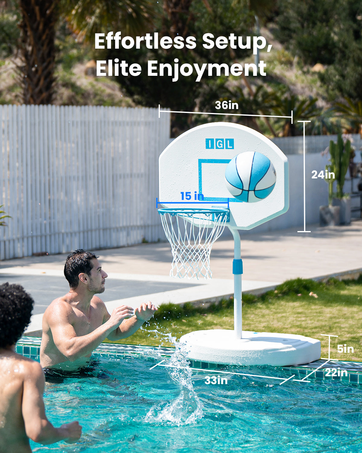 IGL DunkSplash Pro Poolside Basketball Hoop