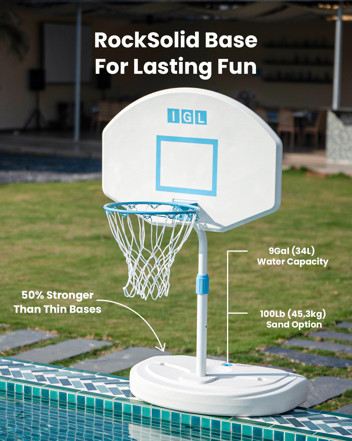 IGL DunkSplash Pro Poolside Basketball Hoop