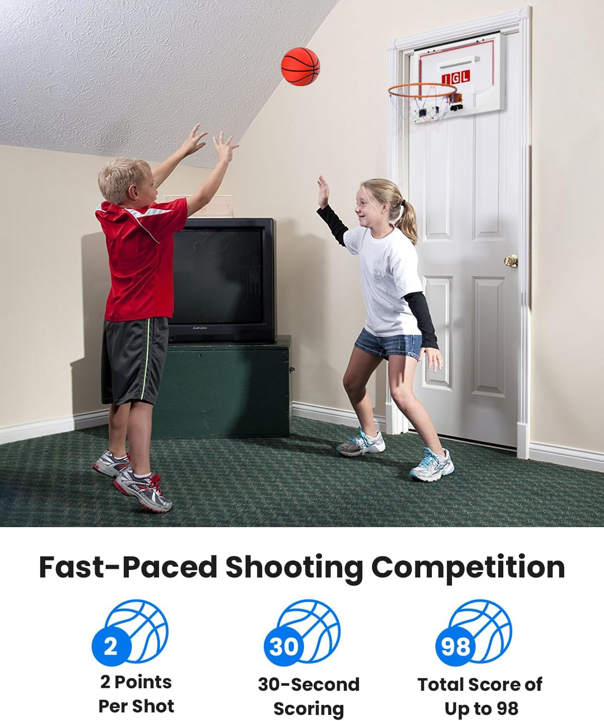 IGL Wallrrior Mini Wall Mount Basketball Hoop with Scoreboard