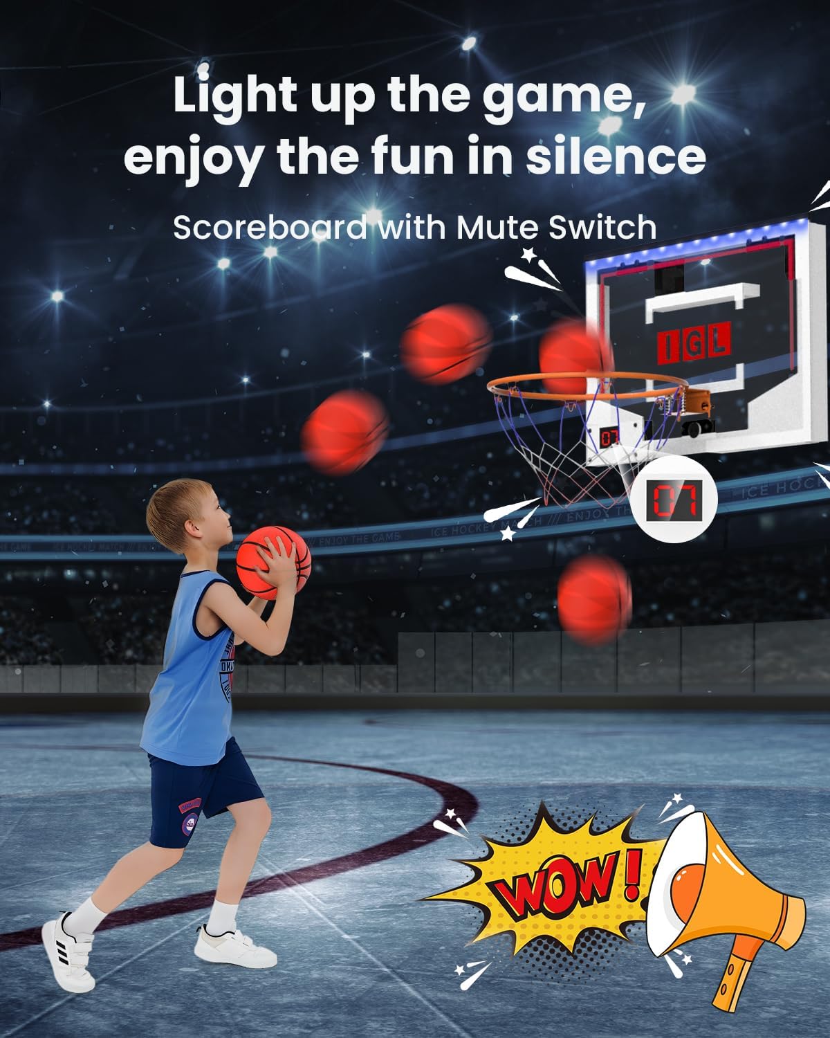 IGL Wallrrior Mini Wall Mount Basketball Hoop with Scoreboard