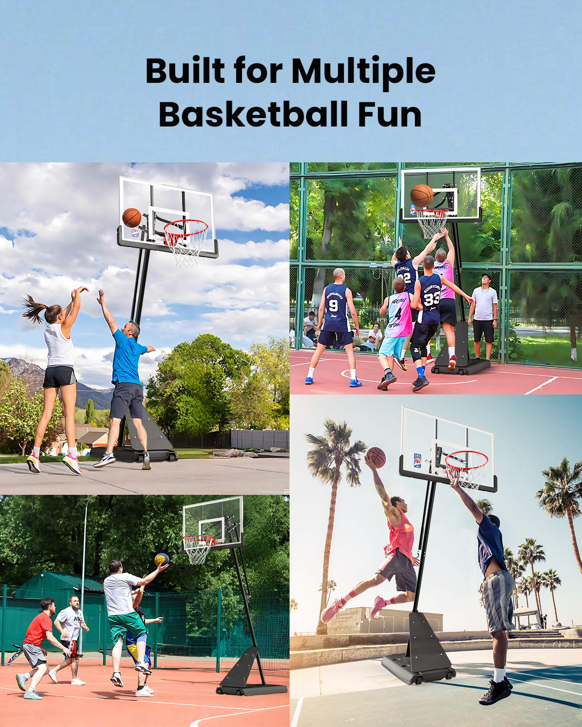 IGL FLEX Pro Portable Basketball Hoop with Rebounder 52"