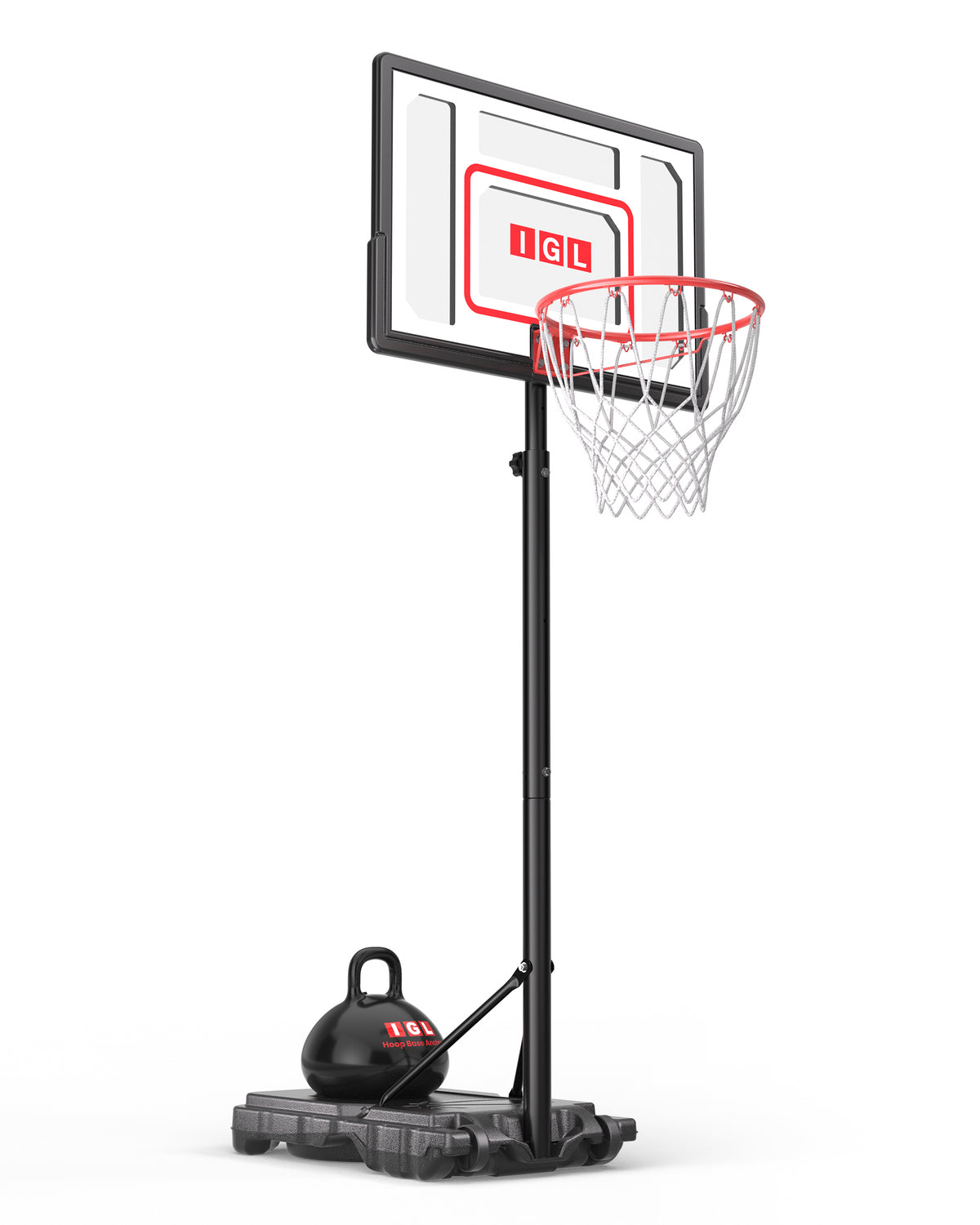 IGL 33 inch telescoping portable kids basketball hoop, perfect for small patios and suburban driveways across North America.