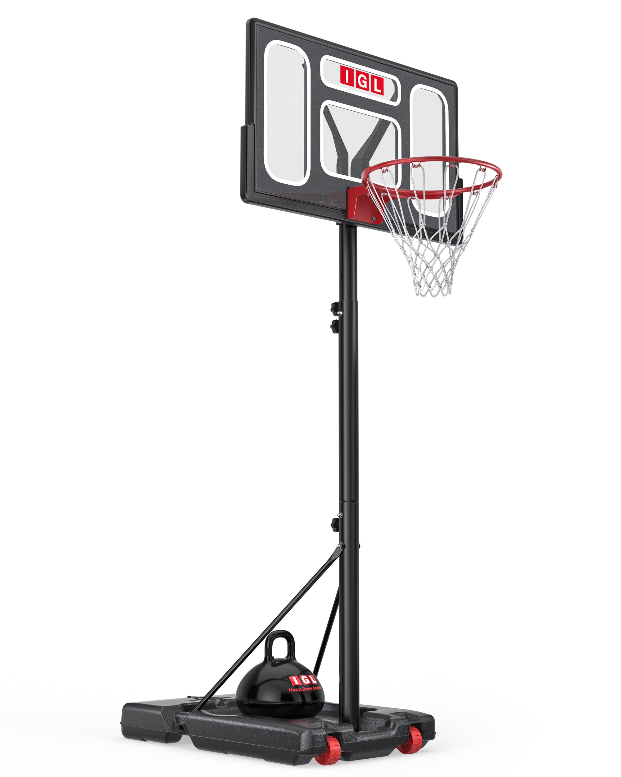 IGL 40 inch telescoping portable basketball hoop, perfect for suburban driveways across North America.