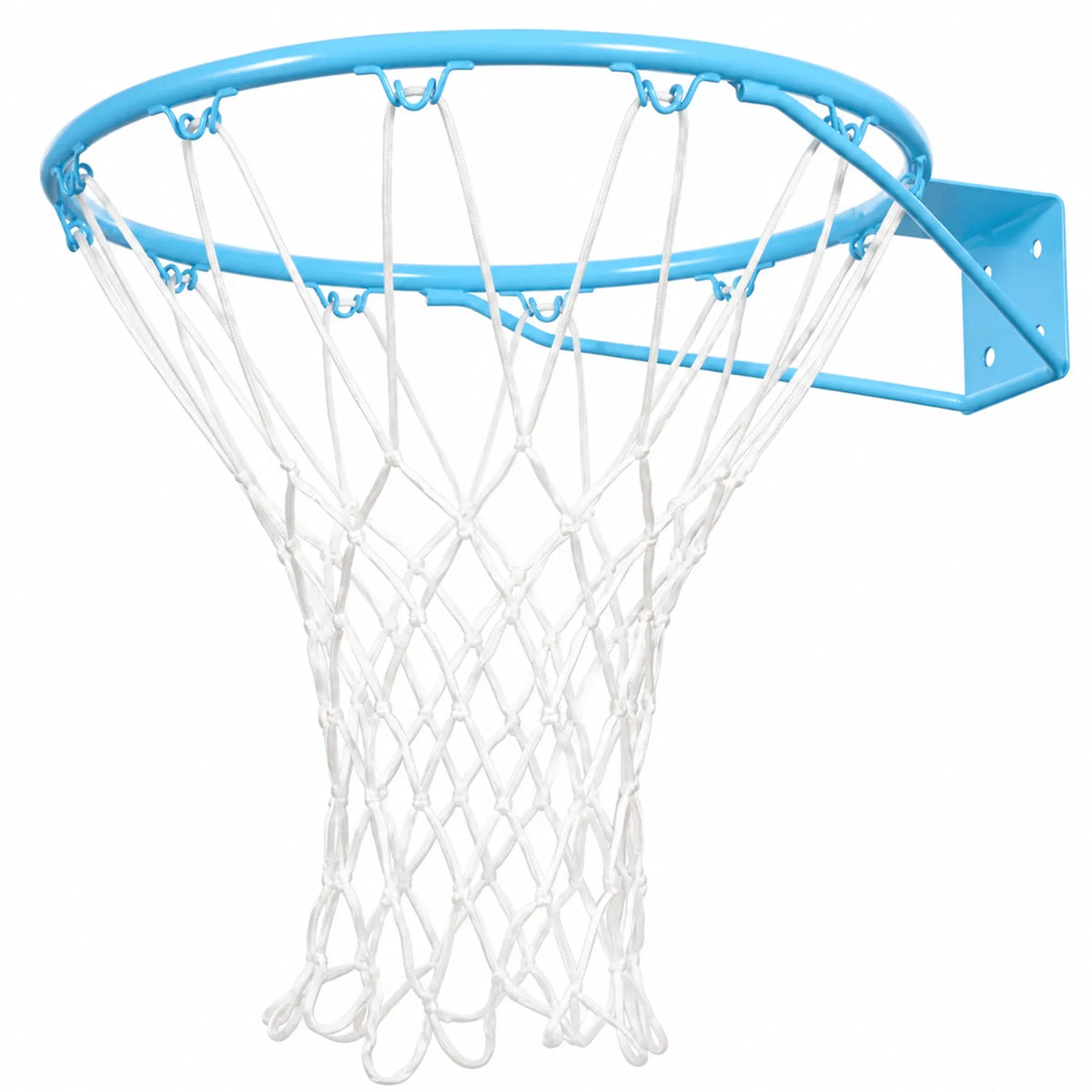 18" Stainless Steel Pool Basketball Rim - Blue - shown with net