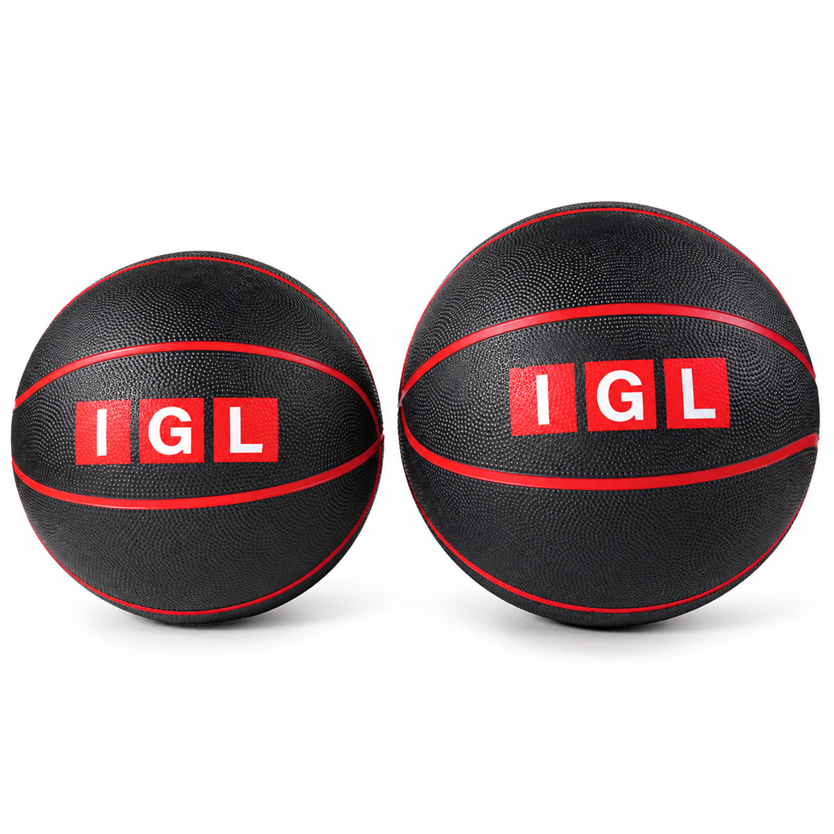 Youth Rubber Basketball - Size 5 - IGL black and red