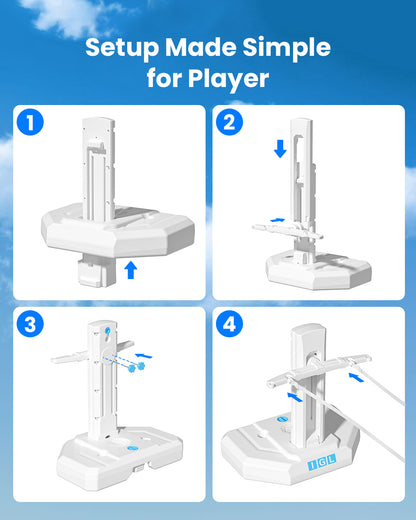 DunkSplash Duo – 排球网和泳池篮球架二合一
