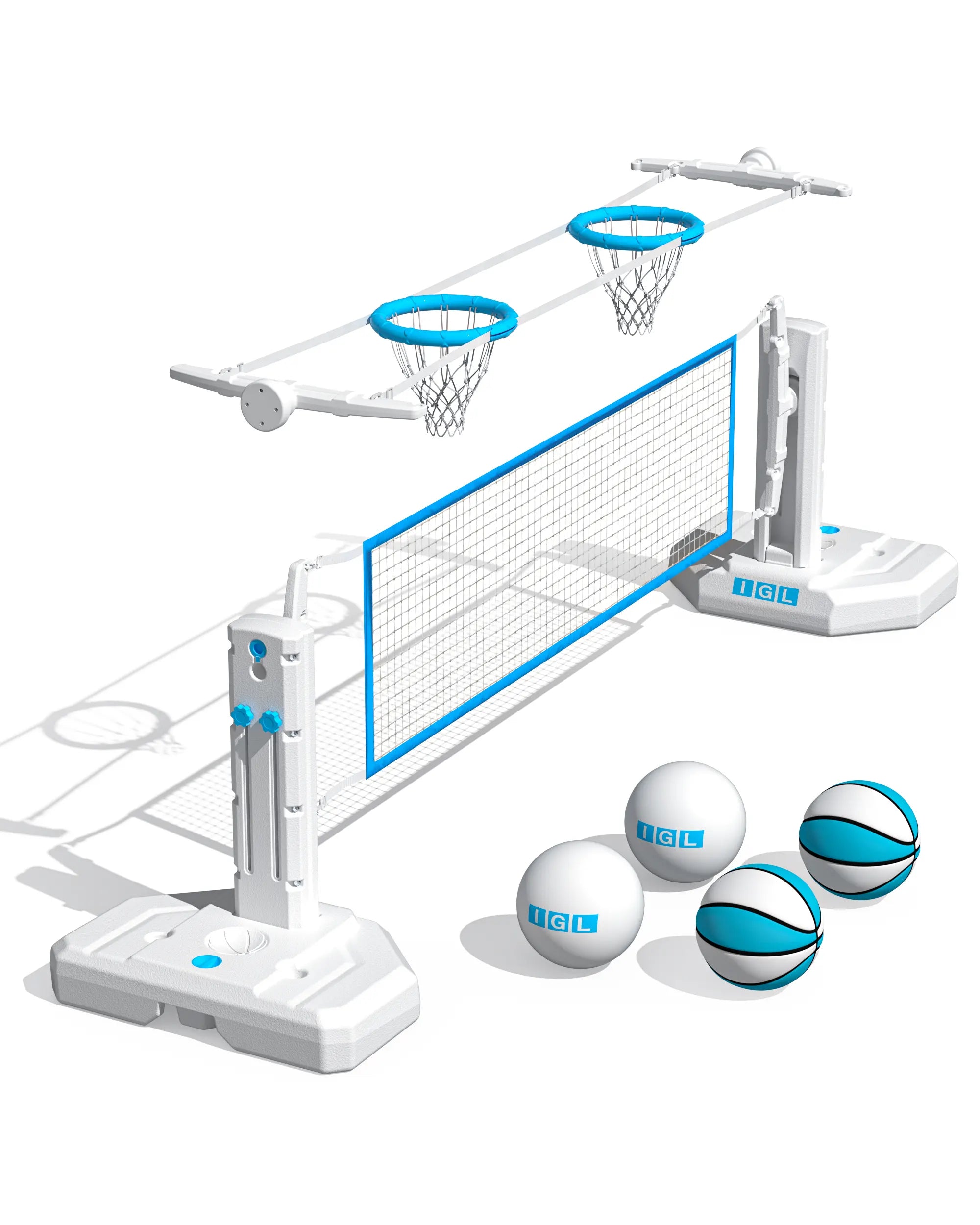 DunkSplash Duo – Volleyball Net & Pool Basketball Hoop 2 in 1