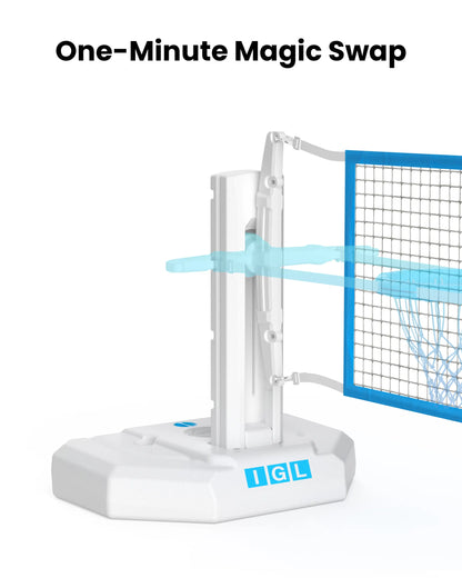 DunkSplash Duo – Volleyball Net & Pool Basketball Hoop 2 in 1