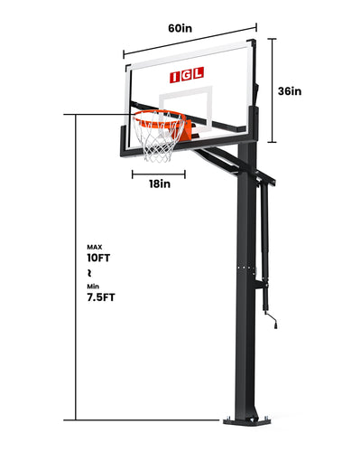 TITAN ELITE 60" In-ground Basketball Hoop