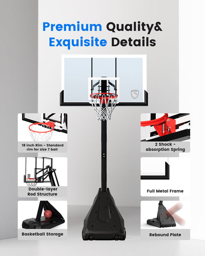 Titan Flex Portable Basketball Hoop with Backboard