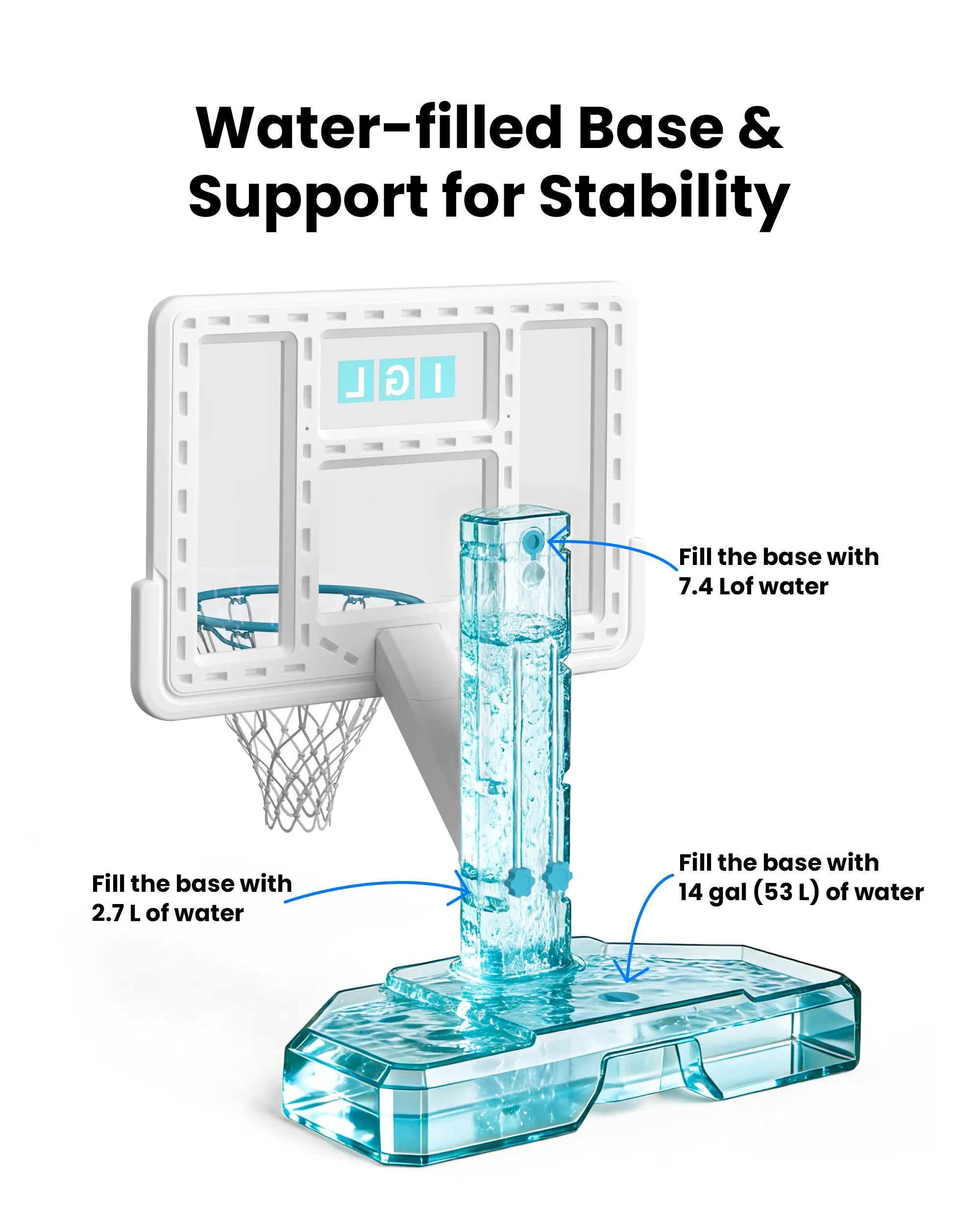 DunkSplash Elite Plus Poolside Basketball Hoop