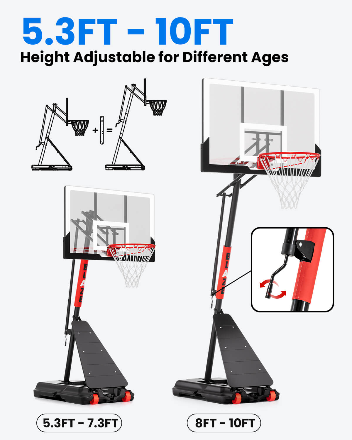 IGL FLEX 45 Portable Basketball Hoop with Backboard 45"