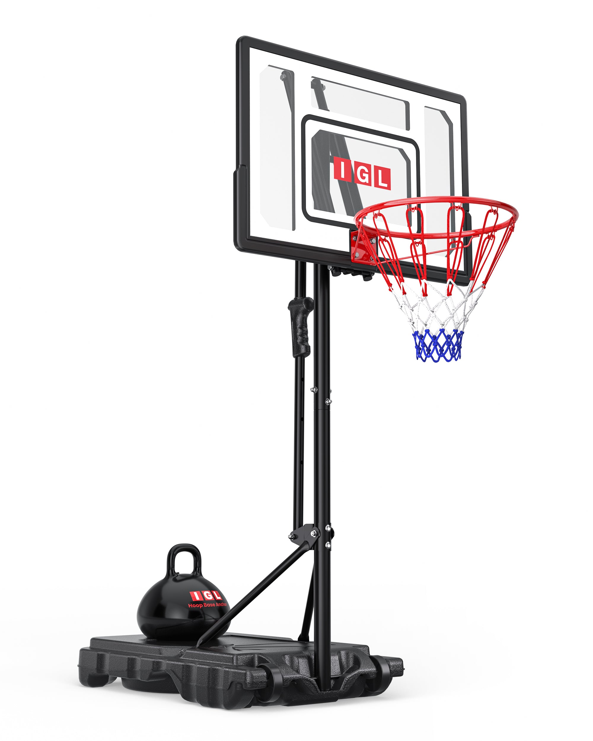 IGL 33 inch telescoping portable basketball hoop, perfect for kids and small driveways across North America.