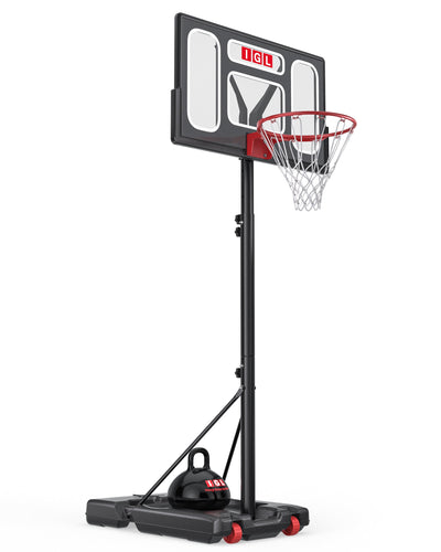 IGL 44 inch telescoping portable basketball hoop, perfect for suburban driveways across North America.