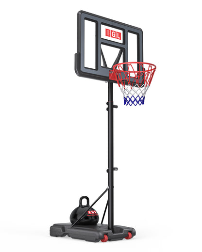 IGL 44 inch telescoping portable basketball hoop, perfect for suburban driveways across North America.