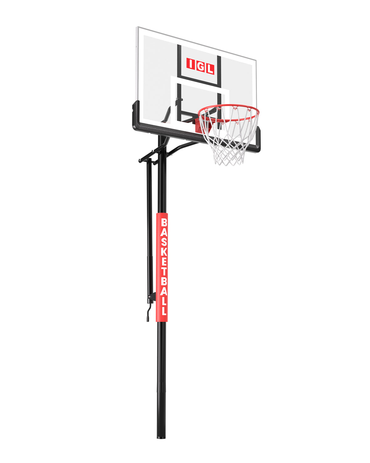 IGL 52 inch in-ground basketball hoop designed for permanent concrete installation in premium North American driveways.