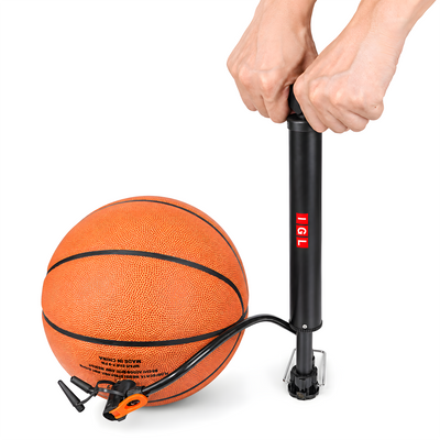 Inflating a basketball with the IGL pump