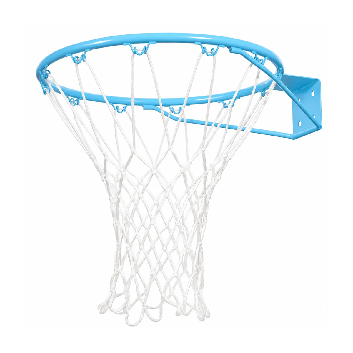 15" Stainless Steel Pool Basketball Rim - Blue - shown with net