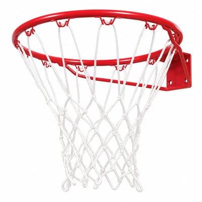 15" Youth Basketball Rim - Red - shown with net