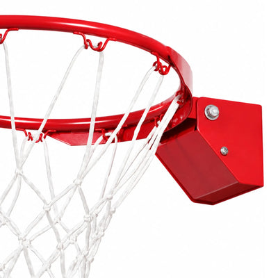 18" Heavy-Duty Breakaway Basketball Rim - Red - bracket close-up