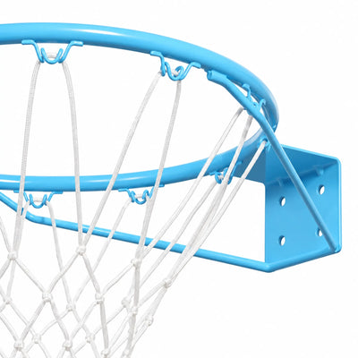 18" Stainless Steel Pool Basketball Rim - Blue - bracket close-up