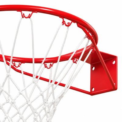18" Spring Basketball Rim - Red - bracket close-up