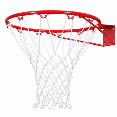 18" Spring Basketball Rim - Red - shown with net